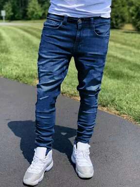 青少年男童黑色牛仔裤，灰色弹力修身休闲舒适牛仔裤，适合作为送给孩子朋友派对的礼物