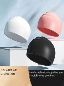 1 Mũ bơi silicon đàn hồi cao dành cho cả nam và nữ, Thiết bị tập bơi chống thấm nước, Chuyên dụng cho thi đấu bơi lội - Nhiều màu - Xem 3