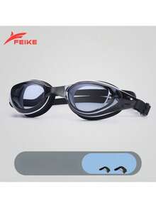近视游泳镜，光学近视游泳镜，防漏、防雾、防紫外线，适合成年男女 - 黑與白 - 查看 14