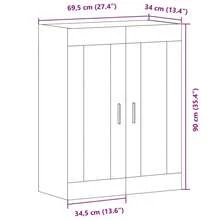 vidaXL Wandschrank Im Altholz-Look 69,5x34x90 Cm Holzwerkstoff - Yellow - View 11