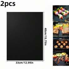 1/2/3/4/5 piezas Esterilla de hornear reutilizable antiadherente, Forro de fibra de vidrio para hornear de 40*33cm, Apto para hornos eléctricos y de gas, Accesorios para barbacoa, Para hornear pan y asar a la parrilla, Utensilios de cocina, Esterilla de hornear apta para contacto con alimentos