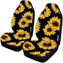 Car Front Seat Covers, Universal Sunflower PrintingCar Seat Protector Seat Cushion Full Cover Fit Most Car,Truck,SUV,Van (Sunflower-2PC) - 預設 - 查看 7