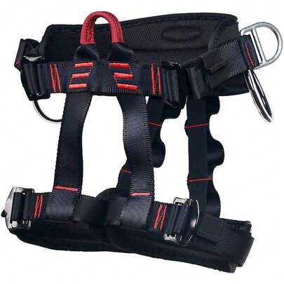 Climbing Harness, Thicken Safety Belt, Protect Waist Safety Harness Gear, Professional Half Body Harness For Roofing Rock Climbing Rappelling Tree Climb And Outdoor Adventure Activities