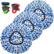 3 Pack Mop Replace Heads Compatible For OCeda, Spin Mop Refill Head Replacement For RinseClean 2-Tank System - Fluffy Microfiber, Machine Washable And Easy To Replace - ColorB - 查看 1