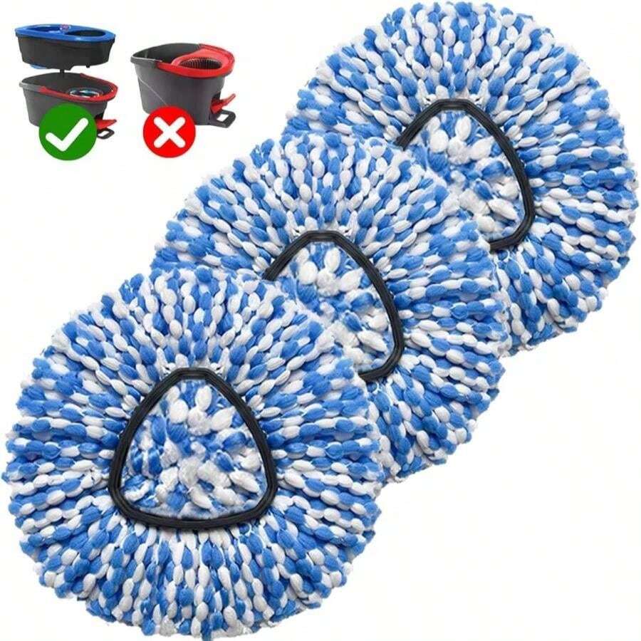 3 Pack Mop Replace Heads Compatible For OCeda, Spin Mop Refill Head Replacement For RinseClean 2-Tank System - Fluffy Microfiber, Machine Washable And Easy To Replace - ColorB - 查看 1