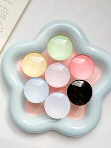 Round Glass Solid Color Phone Holder Air Cushion Stand, Minimalist Ins Style Adhesive Expandable Portable Phone Stand, Suitable For Phone Holder, Cute Round Glass Stand, Gift For Friends, Girlfriend, Christmas