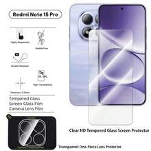 [2 In 1 Kit - Screen Film + Lens Protector] Suitable For Redmi Note 15 Pro, Tempered Glass Screen Protector Full Coverage Anti-Peeping High Definition, Redmi Lens Film For Note 14/13C/13R