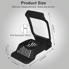 Egg Slicer For Hard Boiled Eggs Egg Cutter Strawberry Slicer Heavy Duty Aluminium Tomato Slicer Stainless Steel Wire Multipurpose Egg Slicer Dicer For Soft Fruit Mushroom Home Use - 黑色 - 查看 6