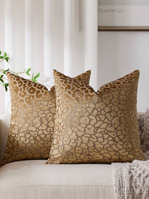 1 pieza (solo funda de almohada, sin relleno) Funda de almohada decorativa cuadrada con estampado de leopardo, tela de terciopelo jacquard moderna y elegante, patrón animal, adecuada para sofá, cama, dormitorio, vacaciones, fiestas, regalos, decoración del hogar, apta para todas las estaciones