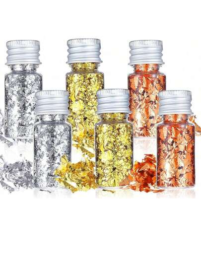 Decorative Gold Leaf, Multifunction Gold Flakes Cake Decoration Baking Goldlen Foil Decor Edible Flakes Goldlen Toppers For Cooking Dessert Decoration Crafts Makeup