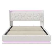 Caluself Stauraumbett 140 x 200 cm mit Lattenrost, gepolstert, Doppelbett für Erwachsene, Stauraumbett 140 x 190 cm mit Lattenrost, ohne Matratze