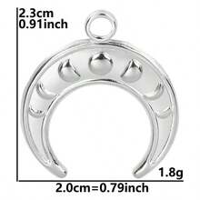 2pcs Heart Lock & Crescent Moon Pendant, 304 Stainless Steel Charm Jewelry Making Supplies, Witch Heart Moon Pendant, DIY Necklace, Keychain, Earrings, Bracelet Decoration, 18k Plated PVD, Unisex