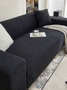 1 Vỏ bọc ghế sofa jacquard sọc đàn hồi dày chống trượt cho phòng khách, phòng ngủ, bảo vệ ghế sofa ngoài trời, ngăn ngừa vết bẩn của thú cưng, vỏ đệm ghế sofa 4 mùa cho ghế tựa đơn hình chữ L và ghế sofa 1/2/3/4 chỗ ngồi, trang trí nhà mùa thu, vỏ bọc ghế sofa phiên bản dày mùa thu và mùa đông - màu đen - Xem 6