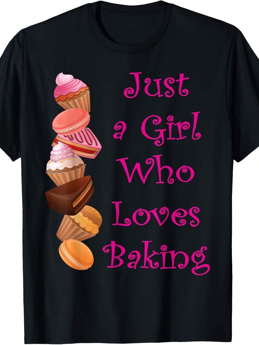 Just A Girl Who Loves Baking Sweet Dessert Pastry Aron T-Shirt - 款式13 - 查看 1