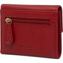 Women's Leather RFID Small Indexer Snap Wallet Billfold - Red - View 3