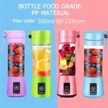 Portable Mini Cyclone Juicer Cup, Multi-Functional Juicer, Small Portable Electric Juicer Cup For Home Use, Wireless Rechargeable Mini Fruit And Vegetable Blender, Blue, Pink, Green, Easy To Clean, Perfect For Making Fruit And Vegetable Juices And Smoothies - Pink - View 2