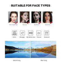 女士时尚高端大理石纹奢华优雅金属猫眼眼镜 - 無色 - 查看 9