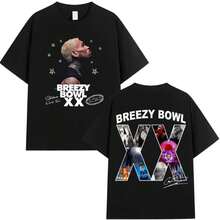 Breezy Bowl XX 2025 Tour Concert Merch T-Shirt Men's Women Fashion Hip Hop T Shirt Casual Oversized T-Shirts - 1 - Xem 2