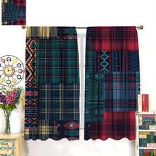 Boho Plaid Patchwork Curtains,   Pattern Scottish Tartan  Christmas Decoration Window Drapes For Bedroom Living Room Holiday Home Decor,28X40 Inch,2 Panel Set - Nhiều màu - Xem 3