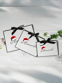 1 pezzo - Sacchetti regalo di Babbo Natale personalizzati, acquisto di sacchetti regalo di Babbo Natale per Natale, personalizzazione di sacchetti per la Vigilia di Natale, sacchetti regalo di Natale, sacchetti regalo per le vacanze, il segreto del primo pupazzo di neve, sacchetti regalo personalizzati con iniziali e nome, il primo regalo di Natale, sacchetti regalo per giocattoli di Natale, scatole regalo per la consegna della Vigilia di Natale, design elegante - Multicolore - Visualizzare 3