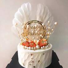 زينة كعكة عيد الميلاد بأجنحة ملاك من الريش، أبيض وزهري وأسود، ديكورات لحفلات عيد الميلاد والزفاف والهالوين والأعياد والذكرى السنوية