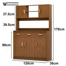 Gabinete de cocina Alacenas para Cocina,Muebles para Cocina Modernos,Bufetera Mueble con 5 Puertas,Gran Capacidad Almacenamiento - Marrón - Ver 7