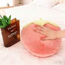 1pc Soft Plush Strawberry Decorative Throw Pillow, Pink/Red, Cute & Comfortable, Christmas Party Decor, Holiday Gift, Home Decor