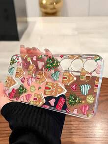 Funda para  con diseño de cabaña y árbol de Navidad, apta para los modelos  16E/15/14/13/12/11/PRO/PLUS/PROMAX/MINI, compatible con las series  S/A/M/NOTE,  S/G/EDGE/E, Transsion SPARK/HANTOM/CAMON/INFINIX, Series Honor 400/PLAY/X/Y, OPPO Reno/A/F,  14/Redmi/POCO/NOTE. Transparente, sencilla, elegante y duradera, fabricada con material TPU protector. Perfecta para San Valentín, Halloween, Navidad y otras ocasiones festivas: una opción ideal para uso personal o para regalar. - transparente - Ver 3