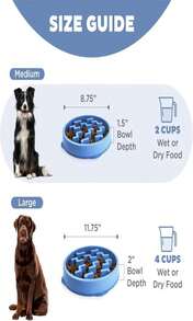 Outward Hound Medium Slow Feeder Bowl, Puzzle Maze For Fast Eaters, Small To Medium Dogs, Helps Prevent Bloat &Amp; Aid Digestion, Holds 2 Cups Wet Or Dry Food, Non-Slip, Made Without BPA, Gray - MàuA - Xem 5