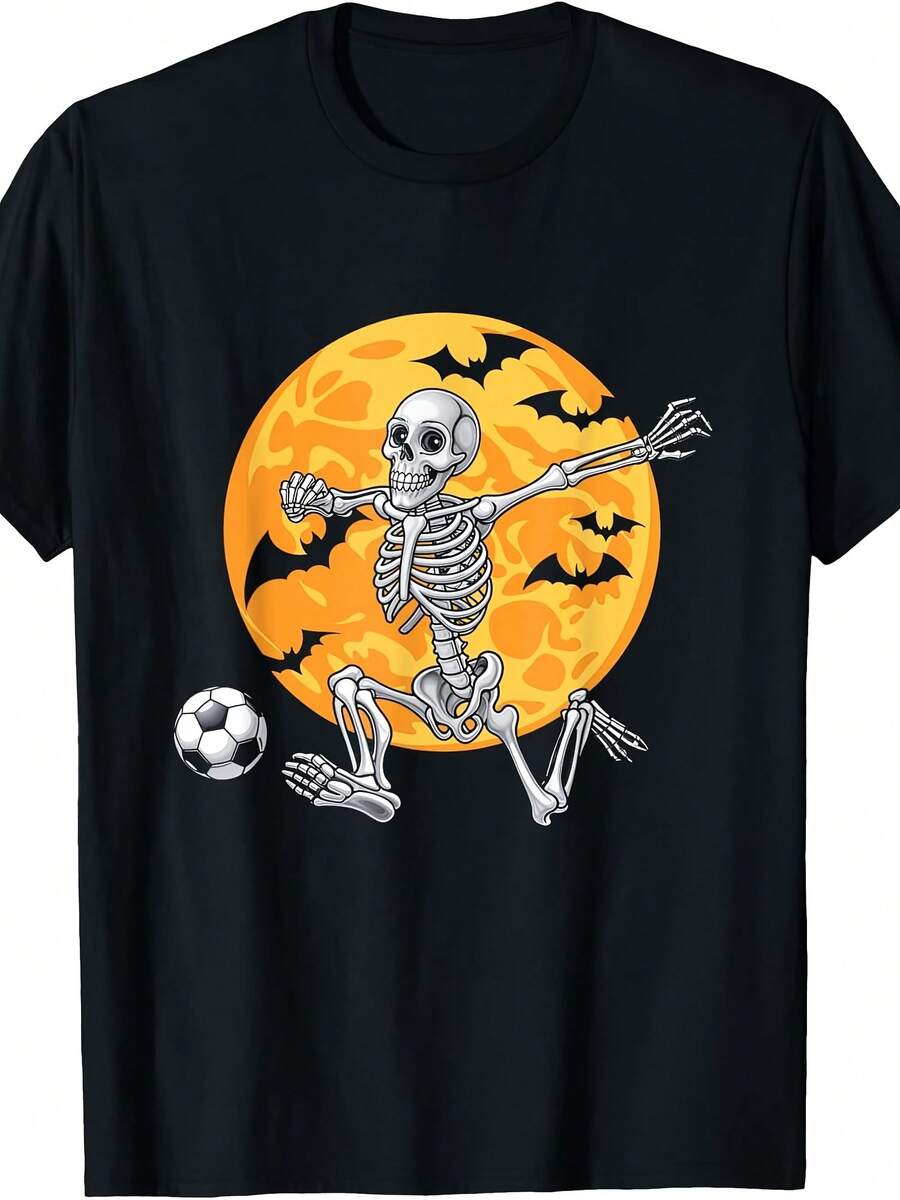 Soccer Skeleton Halloween Soccer Player Halloween Costume T-Shirt - 款式17 - 查看 1