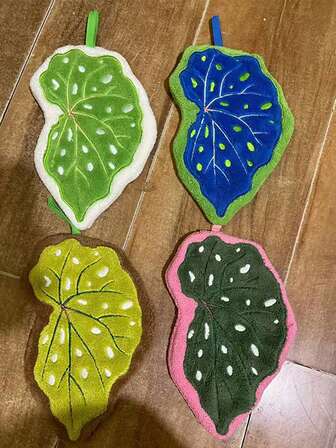 1 件创意热带植物叶珊瑚绒手巾、挂巾、杯垫、厨房、浴室、浴巾、手帕