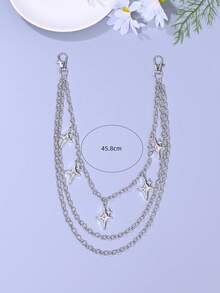 1 Stück Punk-Stil Skelett, Schlangen-Schwert, Stern, Planeten Charm Mehrschichtige Kette Hüftkette, Mode Taille Kette Dekoration, Unisex, geeignet für Halloween, Musikfestivals