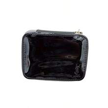 Bolsa de maquillaje YSL, bolsa de almacenamiento de lápiz labial, monedero, espejo incorporado, portátil de viaje, negro 14 * 11 * 4cm - Negro - Ver 5