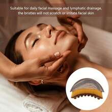 1PC Lymphatic Contour Facial Brush, Suitable For Lymphatic Drainage Massagers On The Face And Body, Ergonomically Designed To Accurately Fit The Skin - Brown - View 7