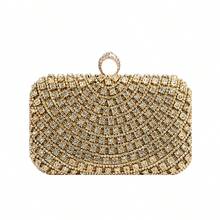 Women's Clutch Bag Party Silver Glitter Wedding Hand Wallet Y1108 - 金色 - 查看 7