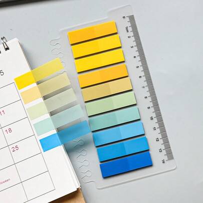 200 Pieces Of 1 Type Index Label Sticker, Semi-Transparent Plastic Material, Writable Sheet Label, Student, School Textbook, Topic Marking, Purpose, Office Materials, Classification Indication, Document Sticker