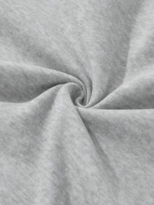 1pc Plus Size Men's Hooded Gray Sweatshirt, Thermal Lined Thick, Branded Character Print, Casual Outdoor Wear, Autumn/Winter, Long Sleeve Top