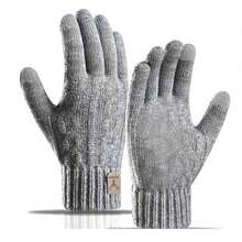 1 Pair Thickened Thermal Lined Knitted Gloves, Suitable For Both Men And Women During Autumn And Winter, Ideal For Driving, Cycling, Skiing, And Everyday Outdoor Activities, Making A Practical Small Gift For Holidays Or Birthdays. - Multicolor - View 12