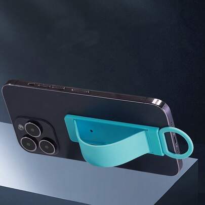 Ergonomic Phone Holder With Adjustable Wrist Strap - Durable ABS Material, Ideal For Watching Videos And Selfies, Suitable For Home And Office Use, Desktop Accessory | Stylish Phone Case | Adjustable Phone Stand, Phone Case, Pull-Out Wrist Strap, Clip-On Desk Adhesive