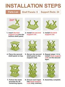 9/6 Tier Vertical Shoe Stand Space Saving Narrow Shoe Rack, Small Shoe Shelf, DIY Free Standing Shoes Storage Organizer For Entryway, Closet, Hallway, Easy Assembly And Stable In Structure, Black & White, Plastic Material, Consumables - Green - View 11