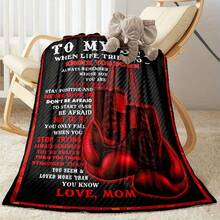 I'm Giving My Son A Fleece Blanket - A Heartwarming Design With Heartfelt Messages, A Heartfelt Message Design, Made With Love,Super Soft Flannel Printed  Blanket, As Birthday Gifts, Family, Wedding, Souvenir Blankets, Polyester Blankets Suitable For All Seasons, Washable, Machine Washable, Lightweight, Breathable, Comfortable, Warm, Unique, 280gsm For HimPersonalized Ideal Gifts For Her.  Perfect Nap, Camping, Travel, Home, Daily Life, Office Decoration, Birthday, Anniversary, Valentine's Day, Thanksgiving, Christmas, Halloween, Wedding, New Year Gifts ,Sofa,Bed,Car,Bedroom,Living Room,Office,  Outdoor Camping, Beach,Wall Decoration - 多色15 - 查看 5
