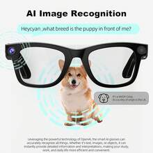 FONADA AI Smart Glasses With Camera, 800W HD Camera Glasses For Men Women,1080P Video Recording Bluetooth Sun Protective Eyewear ,Voice Assistant,Real Time Translation, Open-Ear Audio For Travel, Meetings & Vlogging,Ideal Thanksgiving/Christmas/New Year Gift - Kích thước tiêu chuẩn màu đen (S) - Xem 10