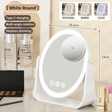 OBOVAY LED Makeup Mirror ,Vanity Mirror Lights, 3 Light Modes Lighted Makeup Mirror, Touch Control, Portable Stand And Rotatable Compact Mirror ,Lighted Travel Makeup Mirror, Vanity Cosmetic Mirror With Lights, Rechargeable Battery, Portable LED Makeup Mirror For Home, School Supplies,Women Gift,Christmas Gifts,600mAh