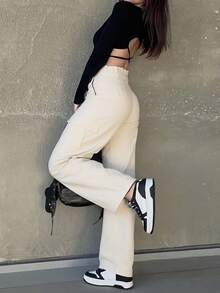 Women Pants - Beige - View 2