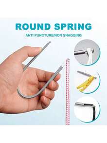 8件套轻松穿线工具，适用于各种针线活动，家庭缝纫工具，绳带穿线器，弹性穿线器，多功能松紧带腰带穿线器，绳带辅助装置弹簧眼穿线器 - 彩色 - 查看 11
