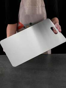 Home Cutting Board - Double-Sided Stainless Steel Construction, Non-Porous Surface, Easy To Clean - Ideal For Kitchen, Camping, Restaurants, Meats, Vegetables, Fish - Hygienic Prep Board, Camping Essential, Stylish Design, Sturdy Structure, Multi-Purpose Kitchen Tool, Outdoor Enthusiasts, Butcher Commercial Kitchen, Kitchen Cutting Board, Kitchen Accessories