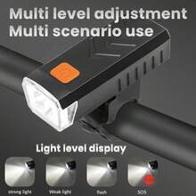 USB aufladbare Fahrrad Frontleuchte, LED Outdoor Fahrradbeleuchtung, leistungsstarkes Fahrradlicht für Mountainbike/Rennrad, tragbare Flutlicht & Scheinwerfer Kombination