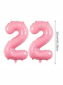 2件 32英吋粉色數字氣球，適用於生日派對、生日慶祝裝飾、儀式、週年紀念、派對裝飾、嬰兒洗禮、拍照、家庭聚會、新年 - 彩色 - 查看 19