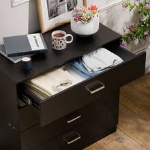 Vida Designs White Chest Of Drawers, 4 Drawer Metal Handles Runners Anti-Bowing Support Furniture - Black - View 8