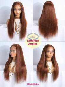 QVR QUEEN VIRGIN REMY QVR 100%真人发5x5蕾丝前直发假发，自然发际线，透明蕾丝闭合假发，预先拔毛，无需胶水 - 紫紅色 - 查看 16